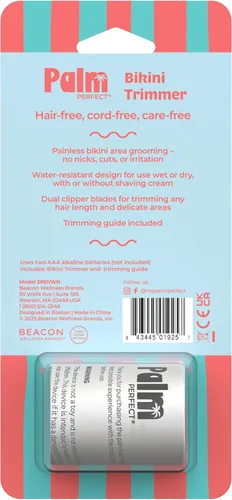 Vista 2 de Clio PALMPERFECT - Recortadora eléctrica de bikini – Afeitadora de pelo fácil de viajar para un afeitado suave, doble hoja para afeitado cercano