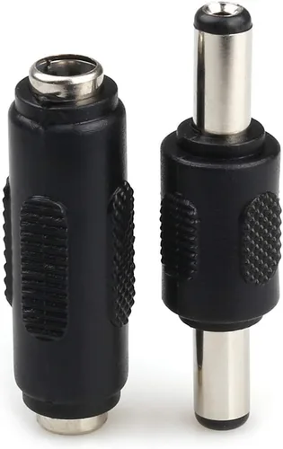 Vista 2 de 5 unids macho a macho conector de alimentación y 5 unids DC 0.217x0.083 in hembra a hembra adaptador de conector de alimentación para CCTV