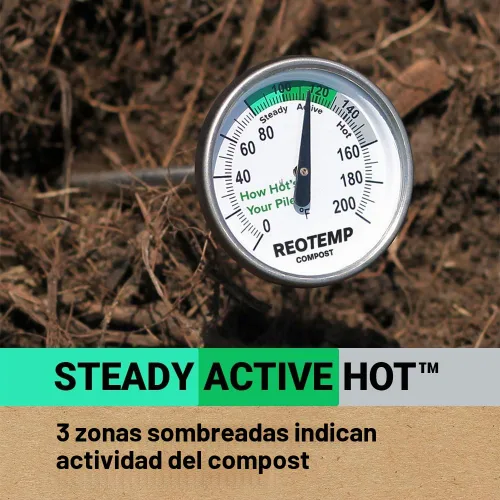 Vista 2 de Termómetro REOTEMP, 20" de tallo, para compost de jardín, con instrucciones de compostaje
