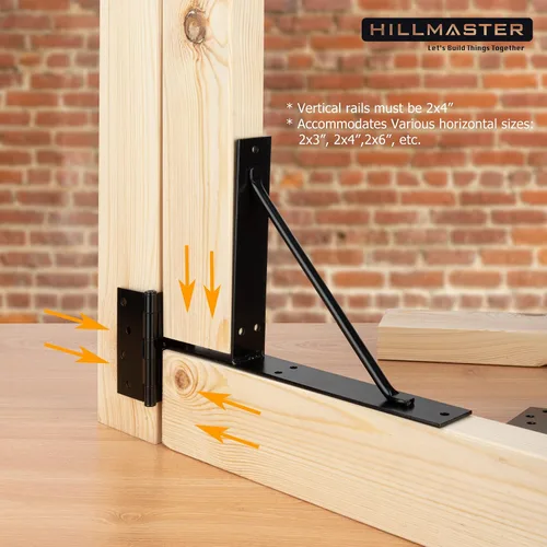 Vista 2 de HILLMASTER Soporte de esquina para puerta, resistente y antihundimiento, kit de marco de puerta ajustable para cercas de madera, puertas