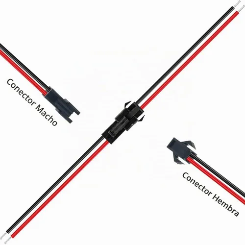 Vista 3 de Adaptador de conector macho y hembra de 22 AWG JST SM de 2 pines con cable eléctrico de 5.906 in para luz LED, 10 pares