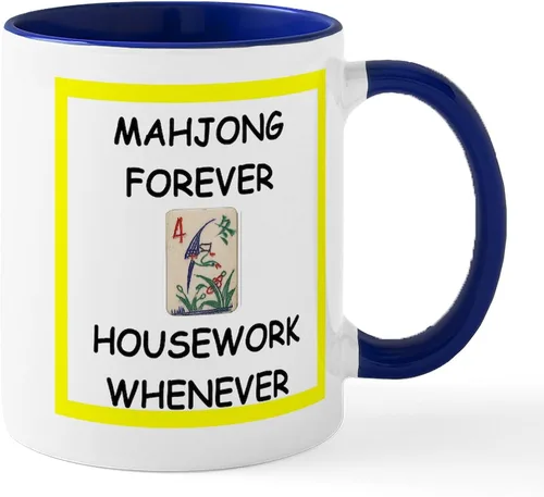 Vista 24 de CafePress Mahjong Mugs - Taza de café de cerámica de 11 oz (11.0 fl oz)