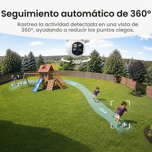 Vista 5 de aosu T2 Dual-Lens 3K Teleobjetivo 360 ° PTZ Cámara de seguridad inalámbrica