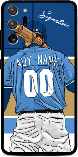 Vista 16 de Funda de béisbol personalizada con nombre y número para Samsung Galaxy Note 20/20 Ultra 10 Pro Note 9 8, silicona líquida con protección de cámara