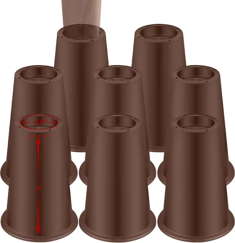 Vista 9 de Elevadores de cama ajustables de 8 pulgadas, soportes de elevación antideslizantes resistentes para camas, sofás, diseño cuadrado duradero