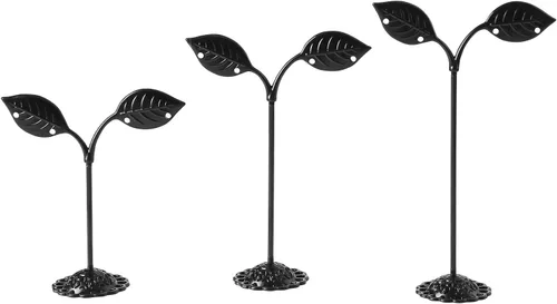 Vista 7 de AUTODECO Soporte de pendientes negro desmontable de metal para exhibición de aretes para fotografía, accesorios de joyería, exhibición, armario