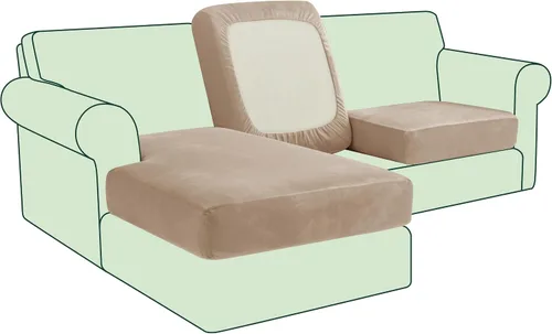 Vista 13 de CHUN YI - Funda elástica para cojín de sofá mediano, funda de asiento de sofá para mascotas, adecuada para sillón y sofá biplaza con tela lavable