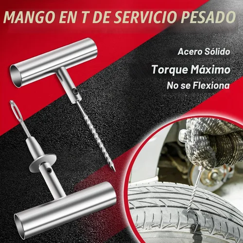 Vista 2 de DIYSELF Kit de reparación de neumáticos de 45 piezas, kit de tapones para neumáticos, kit de parches para neumáticos de servicio pesado, kit