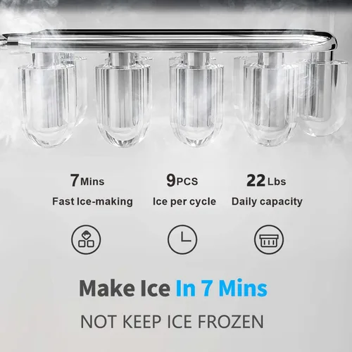 Vista 3 de Dispensador de enfriador de agua 4 en 1 de agua caliente/frío/habitación con máquina de hielo, carga inferior, capacidad diaria de 22 libras