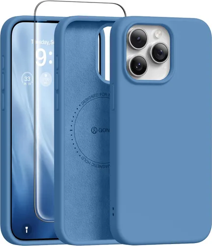 Vista 152 de GONEZ Funda magnética para iPhone 12 Case / 12 Pro Case, compatible con MagSafe, [protector de pantalla + protector de lente de cámara], funda