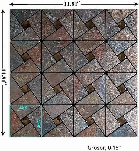 Vista 3 de XUANINY Azulejo autoadhesivo de 10 hojas para salpicaduras, molino de viento y vidrio, azulejos de mosaico de aluminio de metal para decoración