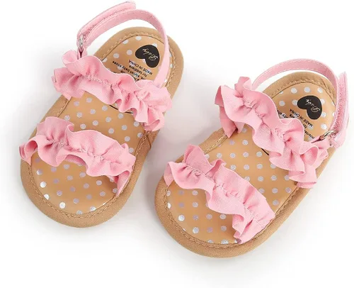 Vista 23 de Sandalias de verano para bebés, niñas y niños, unisex, antideslizantes, suela suave, transpirable, para primeros pasos, zapatos de playa al aire