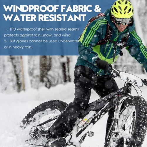 Vista 5 de Bruvoalon Guantes de invierno para mujeres y hombres, aislamiento térmico 3M, tela de licra, resistentes al viento, pantalla táctil