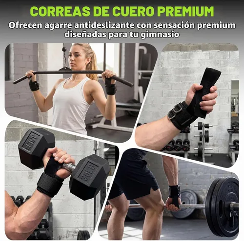 Vista 4 de HANDBODE Lifting Straps, Double D-Ring Weightlifting Wrist Straps Steel Hardware, Two Piece Set, Padded Cuffs, Reinforced Stitching, Adjustable