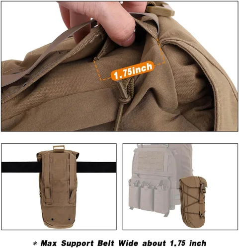 Vista 5 de Bolsa táctica Molle EDC Utilidad con cordón para revistas, bolsa universal compatible con Molle y cinturón