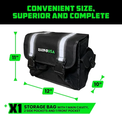 Vista 4 de Rhino USA Bolsa de almacenamiento para equipo de recuperación (negro) - Bolsa de kit de recuperación definitiva para organización en tu vehículo