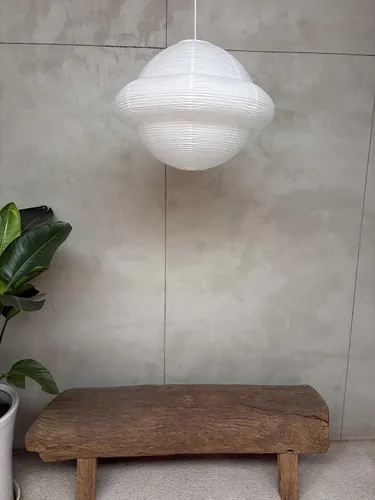 Vista 5 de Pantalla de lámpara de papel, pantalla colgante de linterna de papel plegable blanca, faroles de techo para dormitorio, apartamento