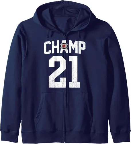 Vista 5 de Sudadera con capucha y cremallera H2H College Fantasy Football Champion 2021, Negro