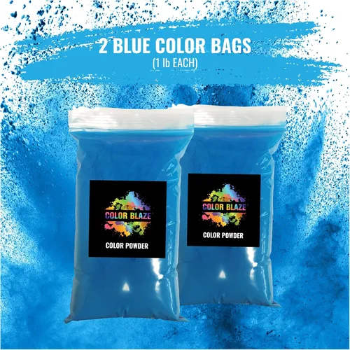 Vista 5 de Color Blaze Blue Baby - Polvo de revelación de género – 2 libras de polvo de color para niño – para el desgaste de la motocicleta, lanzamiento, Azul