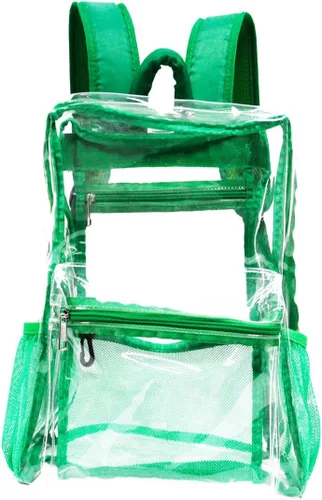 Vista 4 de KekeInt'l - Mochila transparente de PVC resistente, 40 libras, Verde, Mochila transparente