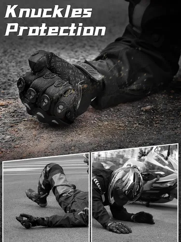 Vista 5 de COFIT - Guantes de motocicleta con malla transpirable, guantes de moto con protección táctil para hombres y mujeres, para BMX ATV MTB, carreras