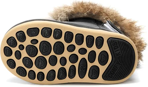 Vista 5 de KVbabby Botas de nieve para niños pequeños, con forro de piel sintética, impermeables
