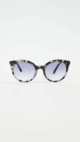 Vista 4 de Prada Gafas de sol redondas clásicas para mujer, color gris habana, talla única, gris, (Grey Havana)