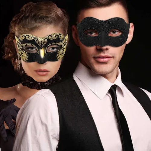 Vista 7 de Máscara veneciana para hombres, mujeres, parejas, máscara veneciana para Halloween, Mardi Gras, fiesta de disfraces