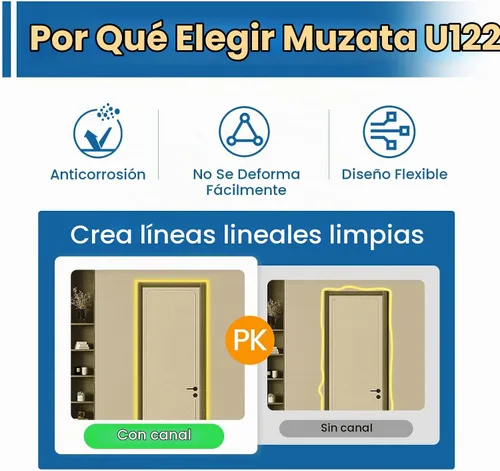 Vista 3 de Muzata Paquete de 12 cadenas de luces cuadradas de aluminio de 16.5