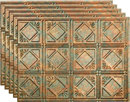 Vista 16 de FASÄDE Vinilo decorativo de estilo tradicional / patrón 4 de 18 x 24 pulgadas en muro en bronce antiguo (paquete de 5)