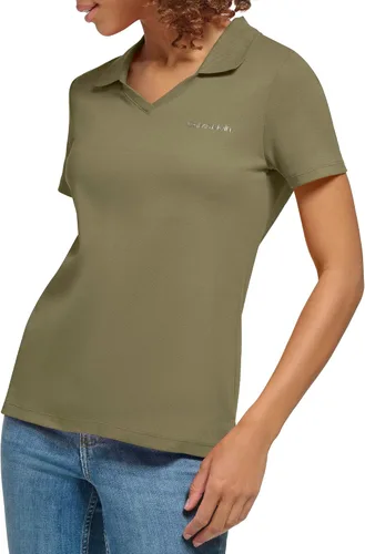 Vista 2 de Calvin Klein Cuello inferior para mujer, manga corta de algodón acanalado 1x1