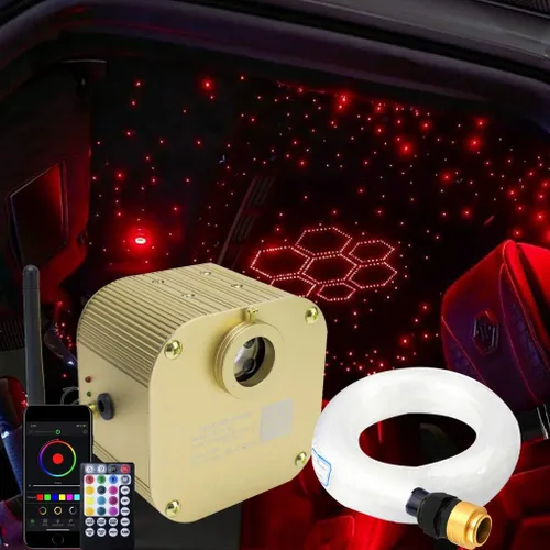 Vista 9 de Luces Azimom Bluetooth, con control, de 16 vatios, parpadean, luces de fibra óptica, iluminación de estrella para techo