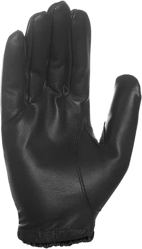 Vista 2 de Harssidanzar Guantes de policía de cuero sin forro fino para hombre GM031 Negro
