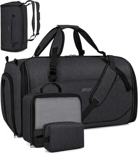 Vista 11 de Bolsa de ropa convertible para viajes, mochila 4 en 1 para mujeres y A-Negro