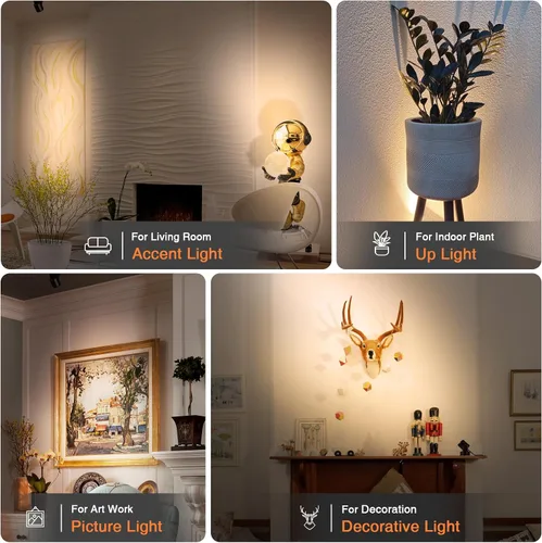 Vista 15 de URTOM Paquete de 2 luces ascendentes para interiores con control remoto, 3 W hacia arriba luces enchufables para interiores con función de memoria