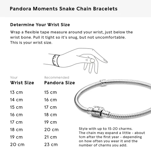 Vista 6 de PANDORA Moments - Pulsera de cadena de serpiente con cierre de barril