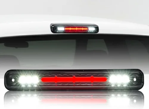 Vista 21 de Reemplazo para Ford F-250 F-350 F-450 F-550 Super Duty/Ford Ranger 1993-2011 Lente de humo LED cromado carcasa trasera de montaje alto 3ª tercera