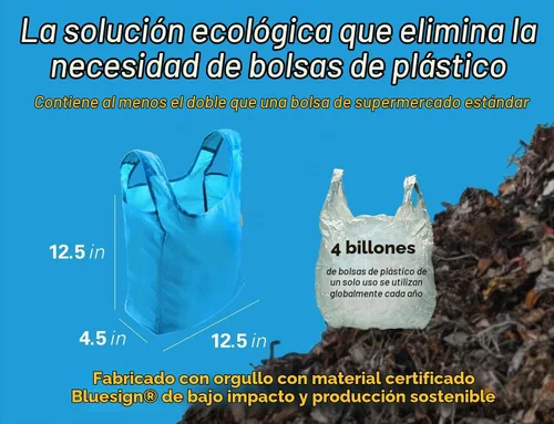 Vista 4 de Bolsas de comestibles reutilizables resistentes plegables y lavables, hechas de nailon RipStop con capacidad para 50 libras, diseñadas en Estados