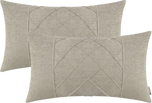Vista 86 de BRAWARM Fundas de almohada 40x40 cm - Paquete de 2 fundas de almohada de chenilla negra, fundas de almohada de chenilla suave teñida sólida
