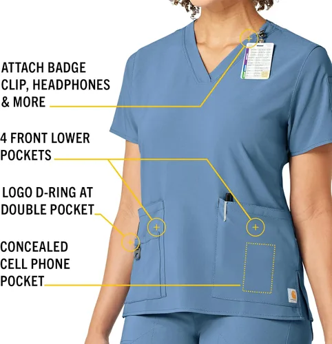 Vista 3 de Carhartt Top Tech con cuello en V para mujer