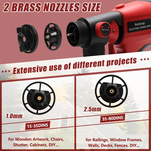 Vista 5 de Pulverizador de pintura para batería Milwaukee M18 de 18 V, pulverizadores de pintura HVLP inalámbricos para pintura de casa, rociador de manchas
