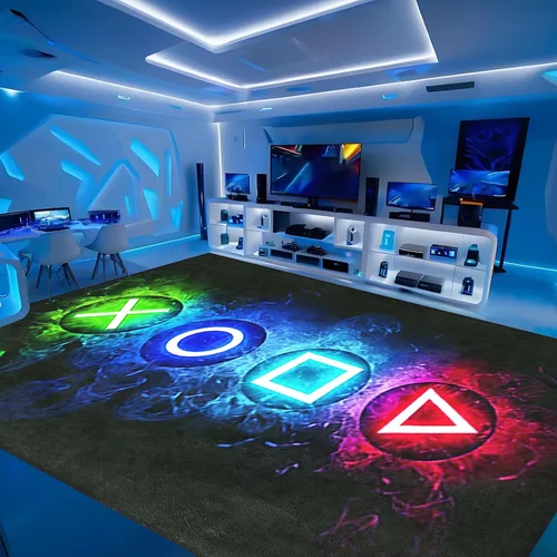 Vista 24 de Alfombras de juegos para niños y adolescentes, decoración de dormitorio, alfombras de jugador para sala de estar, alfombras de mando de gamepad