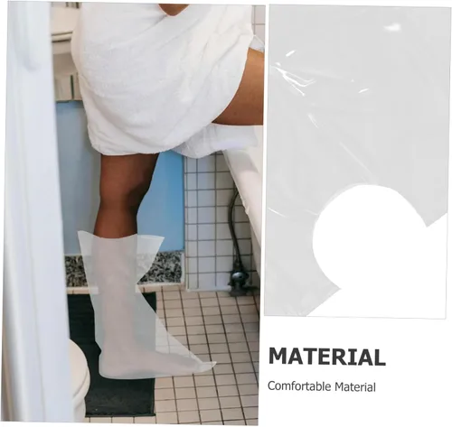 Vista 3 de Funda de ducha para pierna, funda impermeable para pies, protector de ducha para pies, suave y cómodo, reutilizable