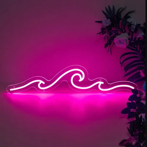 Vista 12 de LED Mountains Sunrise Sunset Wave Neon Signs Dimmable 5V USB Power Neon Lights Wall Art Decorative Lamp for Home Preppy Dorm Salon Decor Bar Party