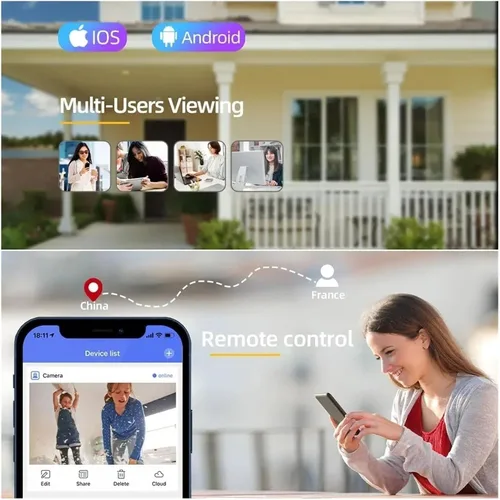 Vista 4 de Cámara de seguridad WiFi con cuatro lentes y cuatro lentes de Enchufe de Australia