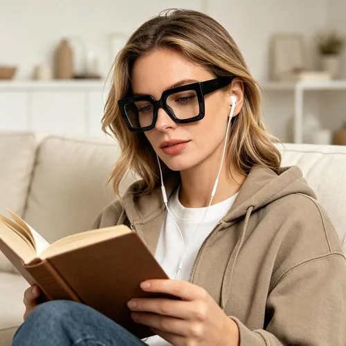 Vista 6 de hoyuwak Gafas de luz azul cuadradas de gran tamaño, 3 unidades, gafas