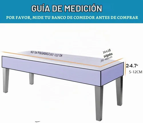 Vista 7 de Fundas de banco rectangulares, funda extraíble para silla de comedor, ajuste suave, universal, elásticas, antipolvo, lavable, protector de asiento