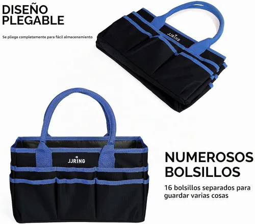 Vista 7 de JJRING Bolsa organizadora de nailon 600D para manualidades y arte, con Azul