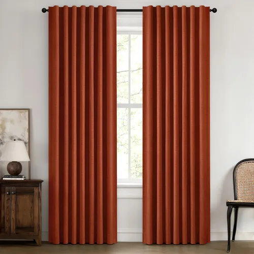 Vista 17 de MIULEE Cortinas de lino 100% opacas para dormitorio, marfil sólido, decoración de lujo, aislamiento térmico, cortinas oscurecedoras para sala