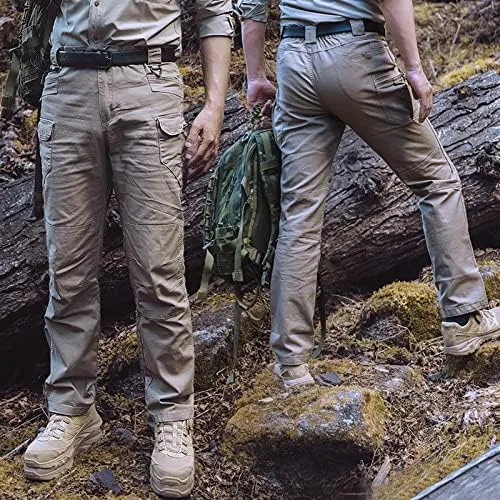 Vista 6 de HYCOPROT Pantalones tácticos para hombre Ripstop repelente al agua ligeros casuales de secado rápido 10 bolsillos pantalones de trabajo
